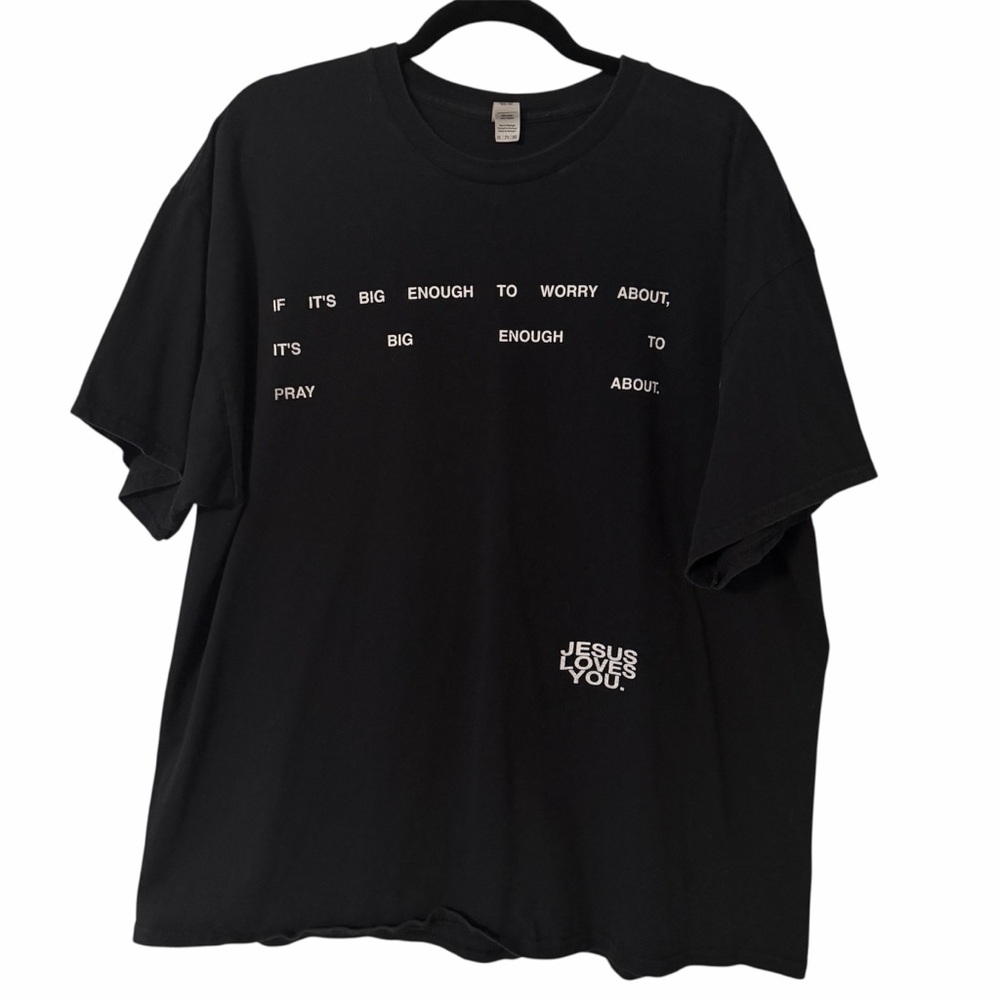 Bundle of 2 Religious God Jesus Graphic Tees Black and Blue Men’s Size 2XL